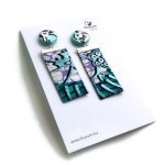 Lizzy Színes jégvirág hosszú, lógós afrikai textil fülbevaló