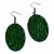 Ovális színes fülbevaló afrikai textilből Zöld erdő