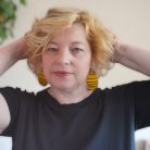 Ovális színes fülbevaló afrikai textilből Sárga