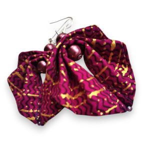 Moyo Leaf aranyló püspöklila fülbevaló