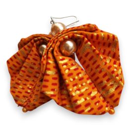 Moyo Leaf aranyló narancsszín textilékszer fülbevaló