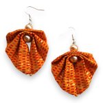 Moyo Leaf aranyló narancsszín textilékszer fülbevaló