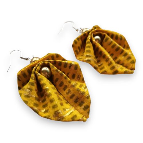 Moyo Leaf sárga aranyfolyó fülbevaló