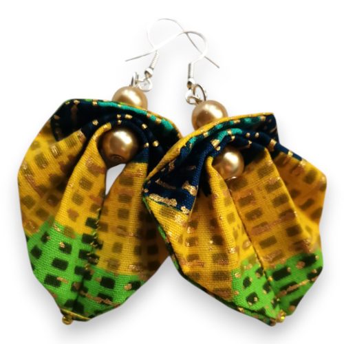 Moyo Leaf sárga türkiz fülbevaló