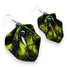 Moyo Leaf dzsugelzöld fülbevaló