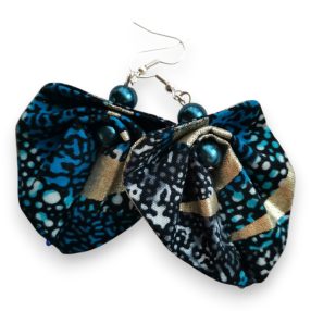 Moyo Leaf kék pezsgés fülbevaló