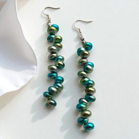 Capri kék gyöngyfülbevaló