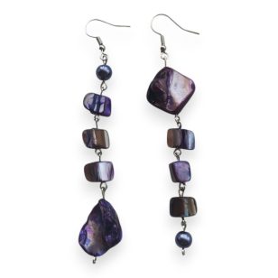 Lila árny kagylófülbevaló