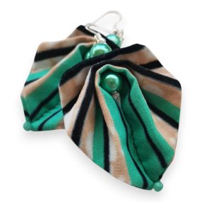 Moyo Leaf turkizzold mintás fülbevaló 