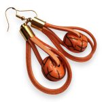 Színcsepp bőr fülbevaló narancs