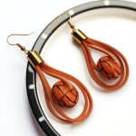 Színcsepp bőr fülbevaló narancs