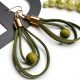 Színcsepp zöld bőr fülbevaló