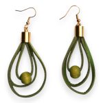 Színcsepp zöld bőr fülbevaló