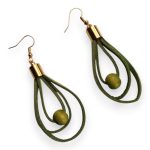 Színcsepp zöld bőr fülbevaló