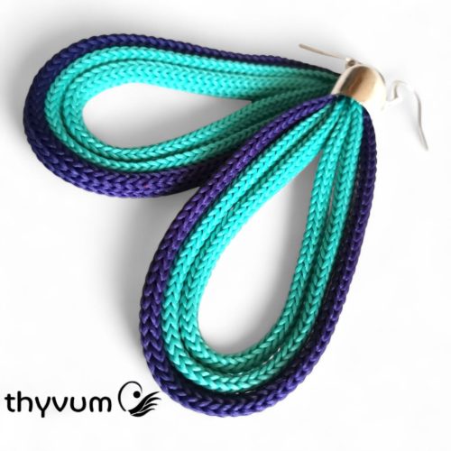 Színcsepp türkiz lila fülbevaló