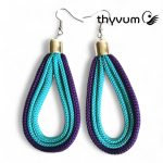 Színcsepp türkiz lila fülbevaló