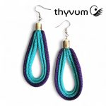 Színcsepp türkiz lila fülbevaló