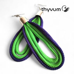 Színcsepp zöld lila fülbevaló