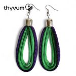 Színcsepp zöld lila fülbevaló