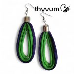 Színcsepp zöld lila fülbevaló