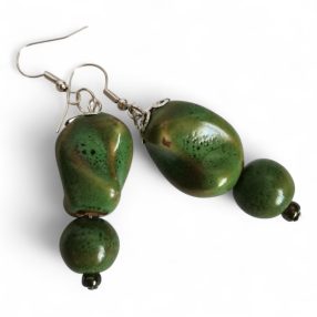 Nomad Spirit zöld rusztikus gyöngyfülbevaló