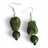 Nomad Spirit zöld rusztikus gyöngyfülbevaló