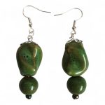 Nomad Spirit zöld rusztikus gyöngyfülbevaló