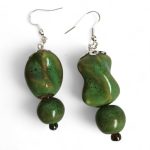Nomad Spirit zöld rusztikus gyöngyfülbevaló