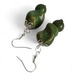 Nomad Spirit zöld rusztikus gyöngyfülbevaló