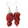 Nomad Spirit piros rusztikus kerámigyöngy fülbevaló