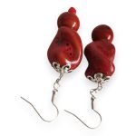 Nomad Spirit piros rusztikus kerámigyöngy fülbevaló