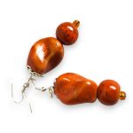 Nomad Spirit rozsdavörös rusztikus gyöngyfülbevaló