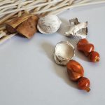 Nomad Spirit rozsdavörös rusztikus gyöngyfülbevaló