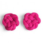 Ilka pink fonott bedugós fülbevaló