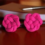 Ilka pink fonott bedugós fülbevaló