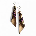 Piruett pink lendület fülbevaló- textilékszer valódi bőrrel