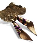 Piruett pink lendület fülbevaló- textilékszer valódi bőrrel