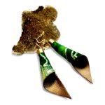 Piruett zöld tánc fülbevaló - prémium afrikai textil és bőr fúziója egy ékszerben