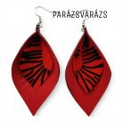 Naya színes bőr fülbevalók–piros árnyalatok