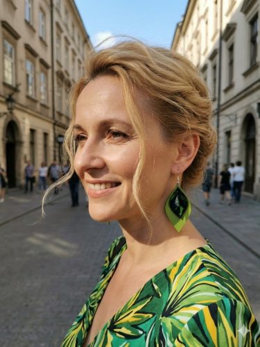Naya Zöld pezsgés bőr fülbevalók