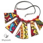 Tara Fiesta színes afrikai textil nyaklánc Thyvum