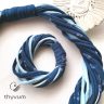 Csavargó szálak- kék textilékszer szett 