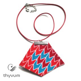 Imani piros kék geometriai mintás medálos nyaklánc 