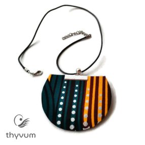 Florencia zöld ezüst színű medálos nyaklánc 3 