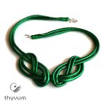 Duplacsavar fonott nyakék- zöld textilékszer