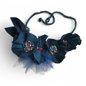 Cukorgyöngy színes farmer nyakék