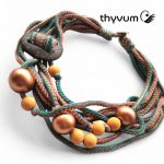 Aurora fonal nyaklánc- zöld statement textilékszer 