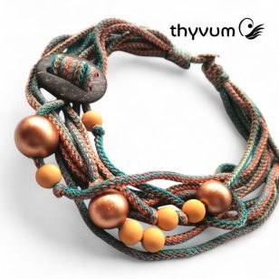 Aurora fonal nyaklánc- zöld statement textilékszer 