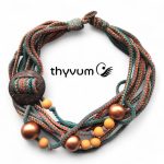 Aurora fonal nyaklánc- zöld statement textilékszer 