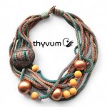 Aurora fonal nyaklánc- zöld statement textilékszer 